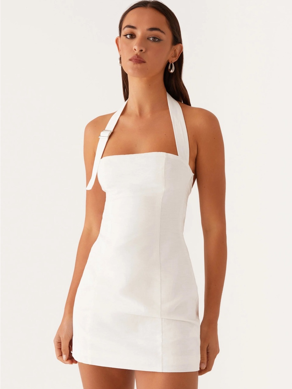 Peppermayo White Halter Mini Dress